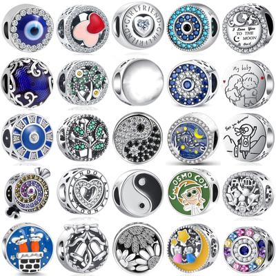 New 925 Silver Sunflower Charm Bead Bracelet DIY Jewelry for Women Girls Fashion Gift