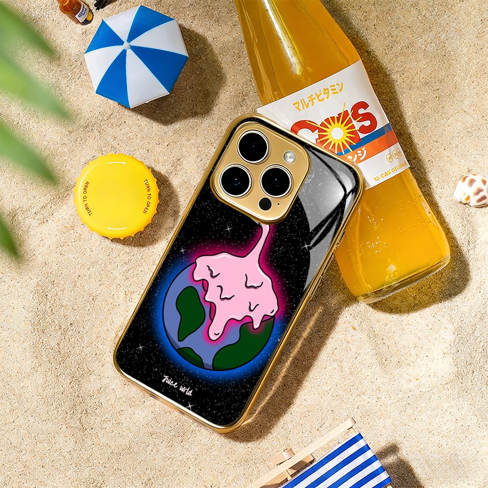 

Juices wrld cool singer pattern Phone Case For iphone 17 16 15 14 13 12 11Pro Plus Max Luxury Gold-plated glass Phone Case iPhone 13 Pro Max