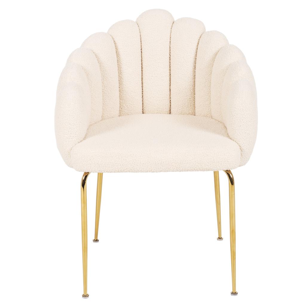 Fogia Upholstered Chair Elegant Glamour Lamb Boucle Teddy Jumihome