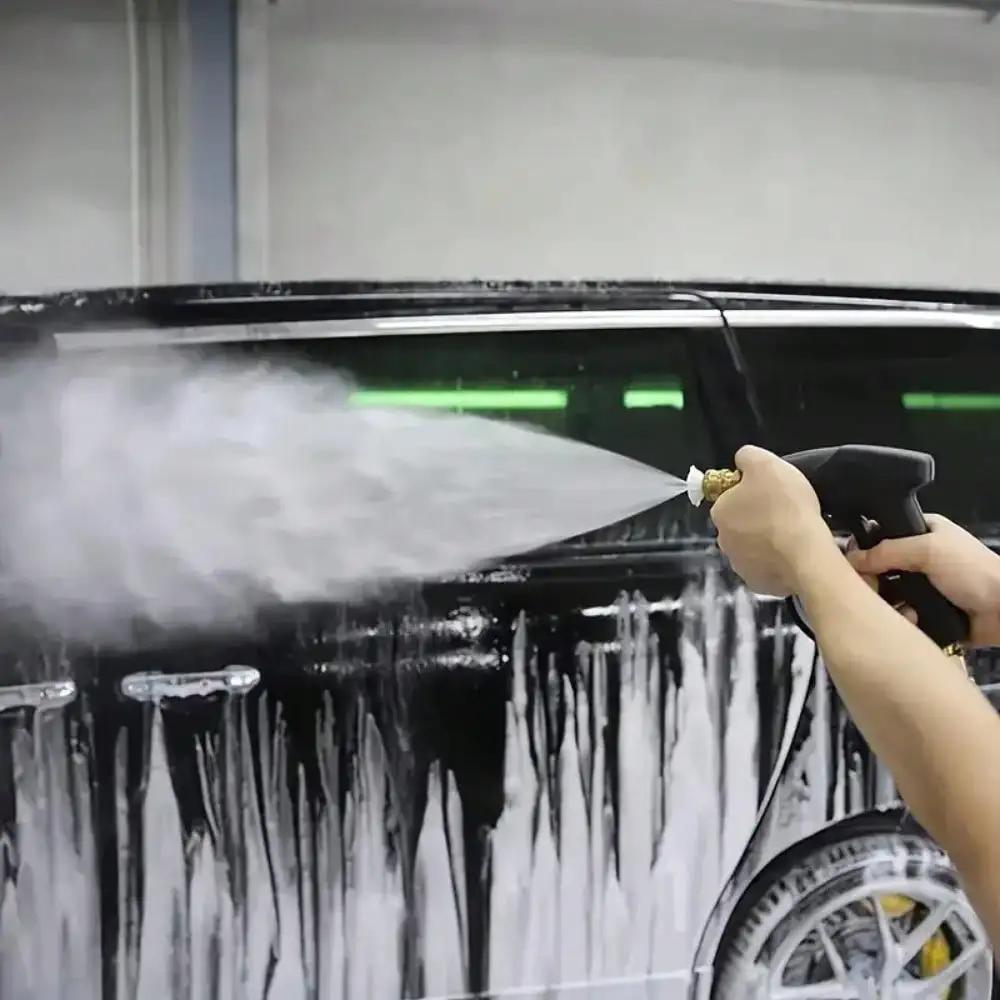 High-Pressure Fan-Shaped Car Wash Water Gun – Aluminum Core, Quick Connect, 5-Color Nozzle, for Car Cleaning