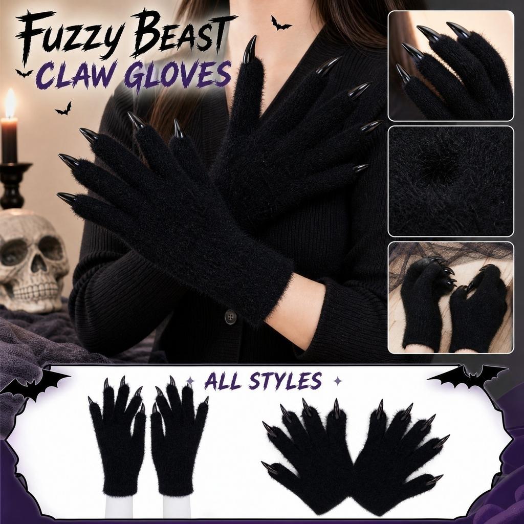 Short Gloves with Resin Nails for Halloween Costume