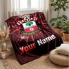 Southampton FC Personalizowany Kocyk Flanelowy z Nazwą i Logo Piłkarskim Polarowy Kocyk Rzutowy Specjalny Prezent na Sofę, do Sypialni, Domu