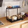 Carbon Steel 2-Tier Under Sink Organizer Rustproof Slide Out Cabinet Storage Shelf  for Kitchen