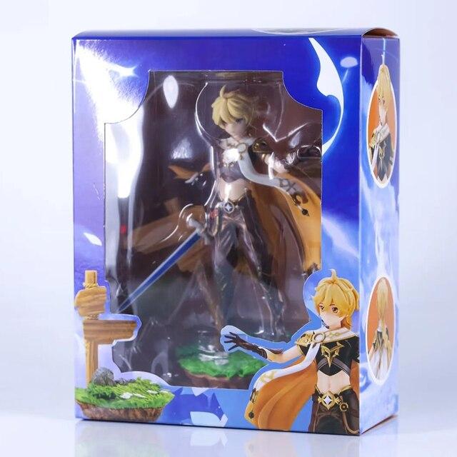 New 19cm Anime Genshin Impact Figure Barbara Aether Lumine Pvc Action Figure Collectible Decoration Collection Doll Toys