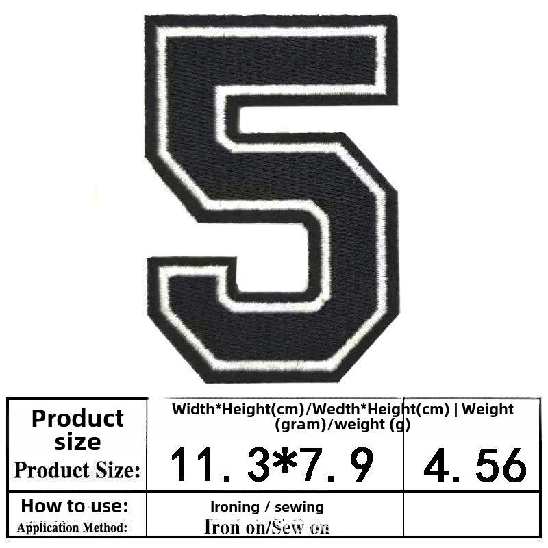 Embroidered Alphabet & Number Jersey Patch Armband Badge