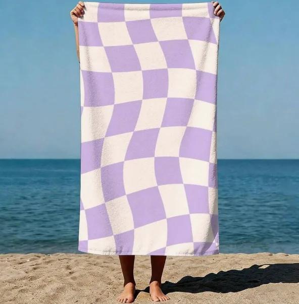 Single Pack Ultra-Fine Fiber Beach Towel With Wave Shell And Starfish Patterns Ultra-Fine Fiber Suitable For Beach And Pool Use