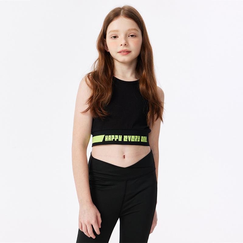 

DK Kids Girls Slim Fit Sleeveless T-shirt - Summer Elastic Sport Vest Trend 140 cm