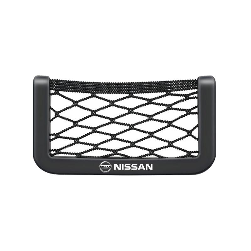Car Organizer Storage Bag Auto Paste Net Pocket Phone Holder Car Accessories For Nissan Nismo Tiida Sylphy Teana X Trail T30 T32 Almera Qashqai