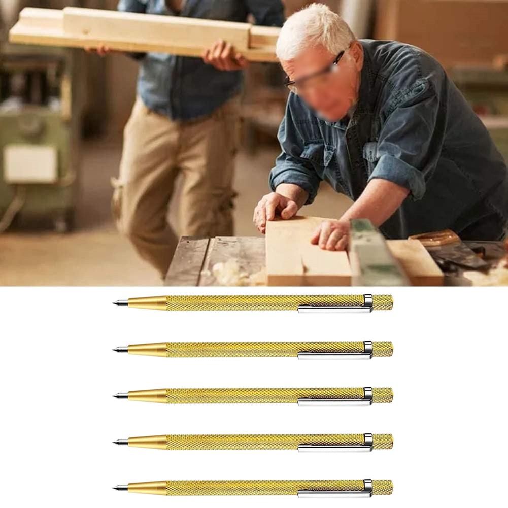 5 Stück Beschriftungsstift Stift Diamant Gold Handwerkzeuge Verschleißfestes Karbid Schneidmaschine Metall Anreißer Werkstattausrüstung