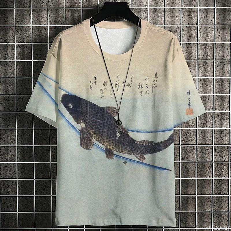 Japanese Samurai Cat Men Summer Fashion Short Sleeve 3d Printed Cartoon Clothing Anime