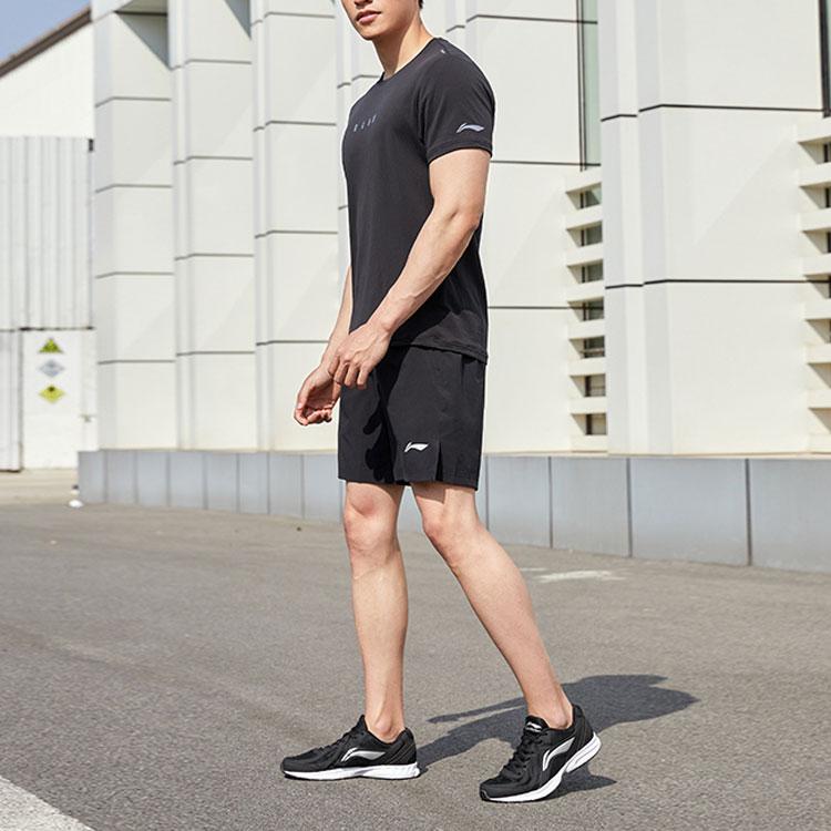 Li Ning Running Series Sports Training Solid Color Quick-Dry Shorts Men Shorts Black AKSR177-1