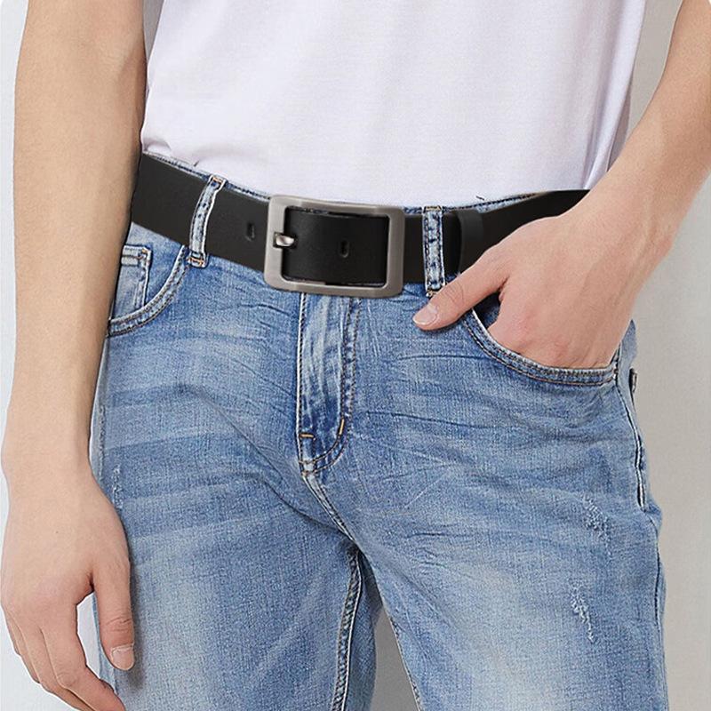 Men'S New Belt Leather Belt Pin Buckle Cowhide Belt Business Leisure Simple Young And Middle-Aged Belt