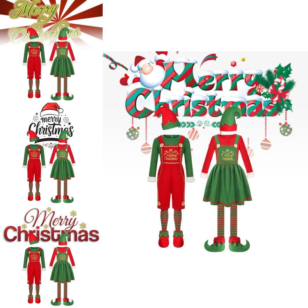 Comfortable And Stylish Christmas Elf Costume For Kids In Festive Red And Green Colors