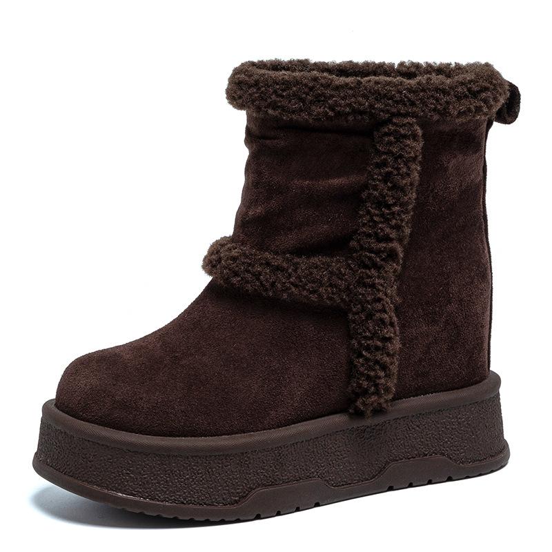 Snow boots increase in height in autumn and winter new platform casual shoes ins trendy small velvet cotton shoes A