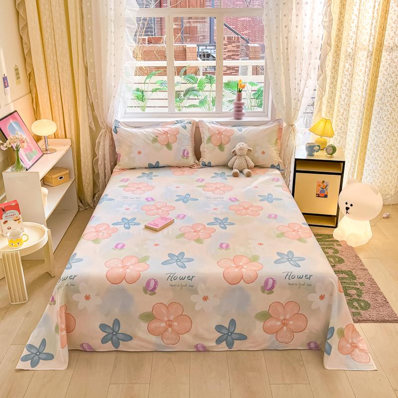 1 Stück Bettlaken aus 100 % Baumwolle im nordischen Stil, bedruckt, Doppel-Top-Kingsize-Bettlaken für Mädchen, Jungen, Kinder, Einzel-, Queen-Size- und Kingsize-Bettwäsche