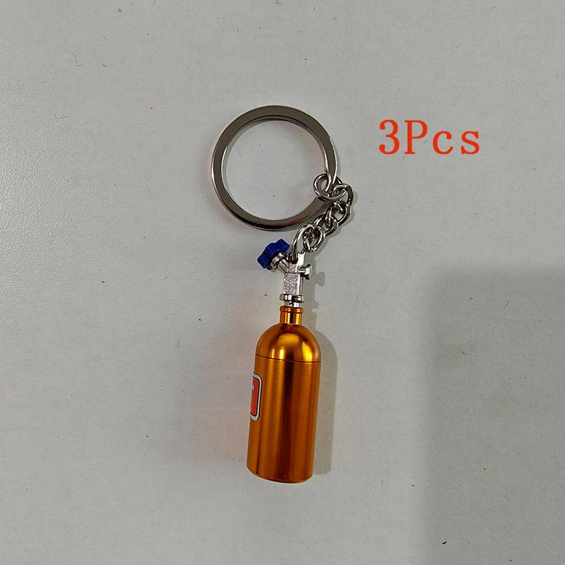 Ajrc 1/10 Simulation Climbing Car Universal Decorative Parts Nos Metal Simulation Nitrogen Bottle With Fixed Chain