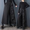 DIMANAF Plus Size Women Long Pants Black Loose Trousers Big Size Casual Spring Autumn Bottoms Spliced
