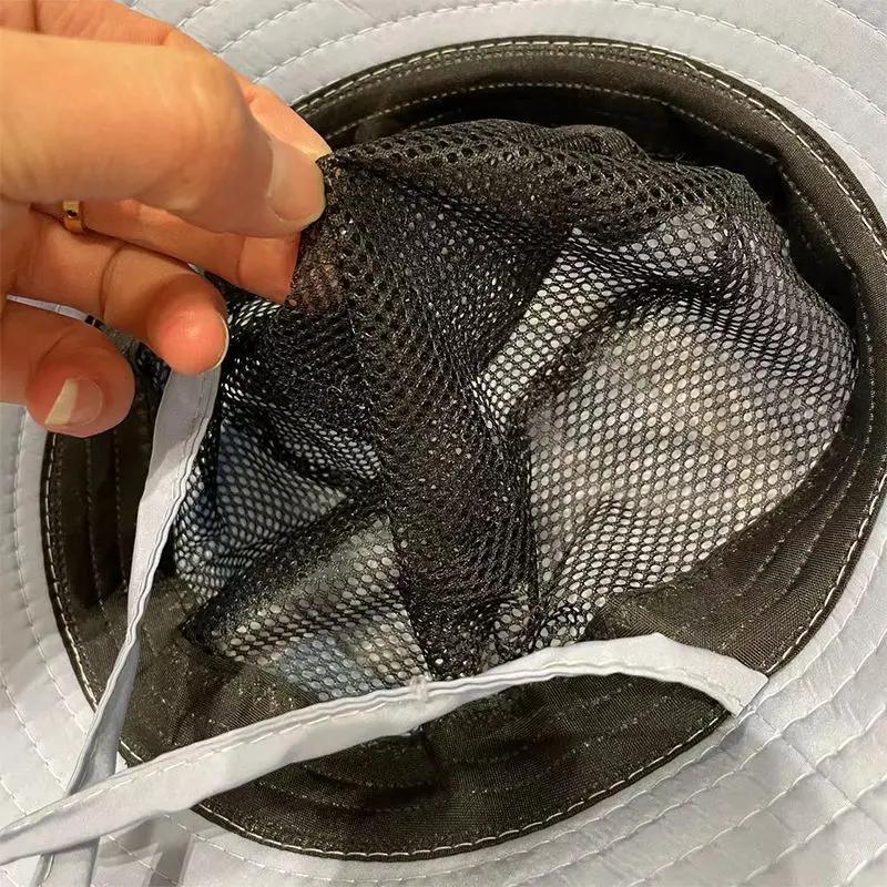 Summer Sun Bucket Hats Quick Dry Wide Brim Mesh Breathable Outdoor Fisherman Hats  UV Protection Sunshade Mountaineering Hat