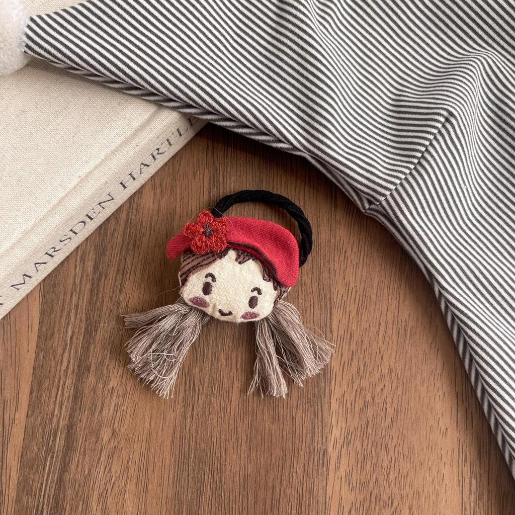 Korean Style Cute Cartoon Cotton Hair Ties for Little Girls – Versatile & Sweet Hair Accessories