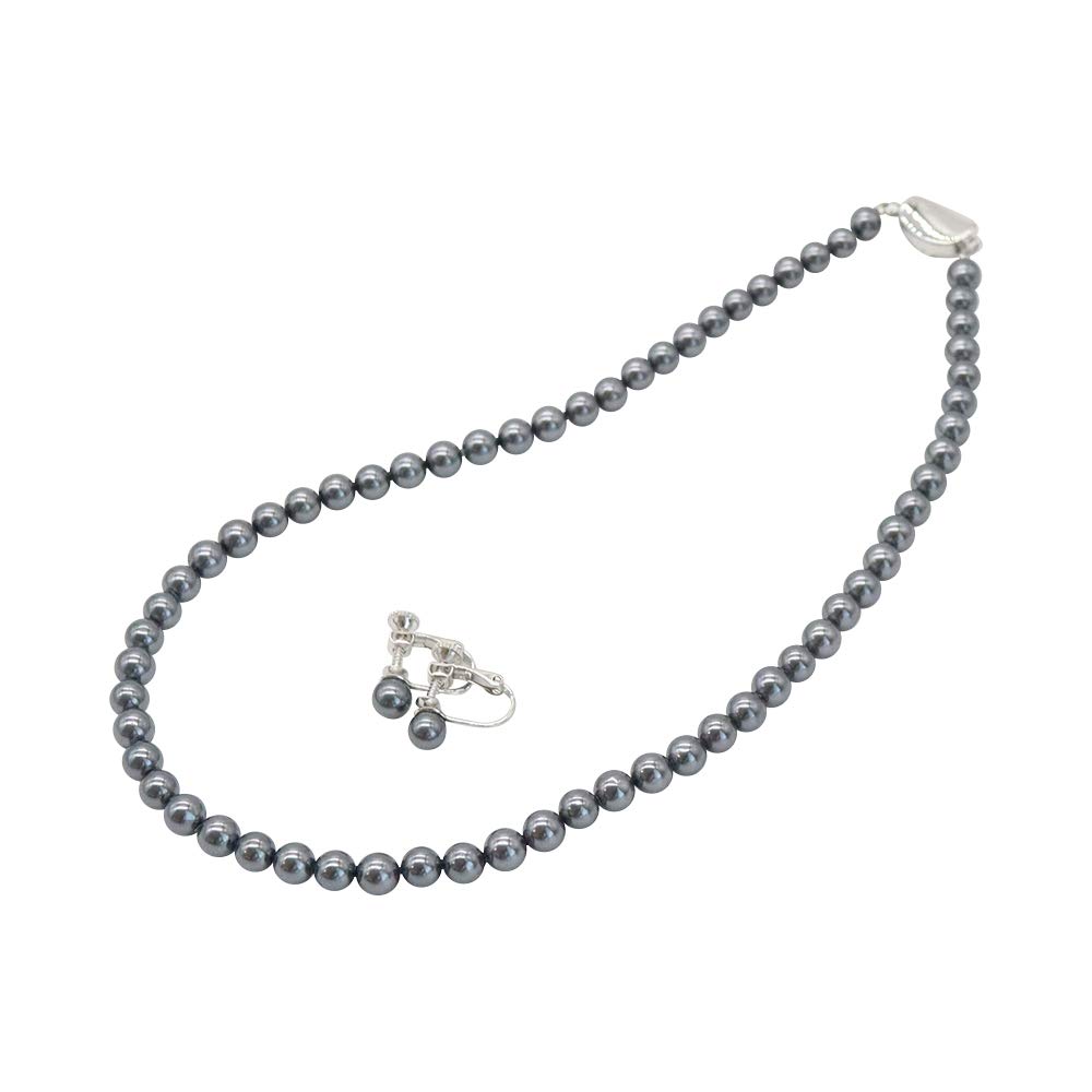 

Luxury Edition Pearl Necklace for Ceremonies Pearl Black Funeral Earrings Shell Pearl 7mm42cm White Natural Silver Black Domestic Made with Silicone