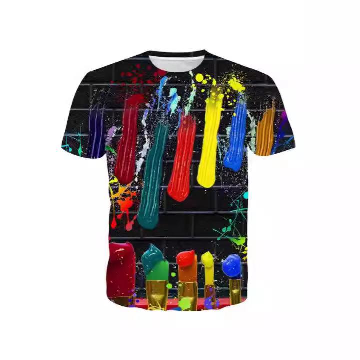 Graffiti 3D Printed T-shirts for Men, Women, Harajuku Streetwear, Androgynous Tops Supplied Directly from the Manufacturer