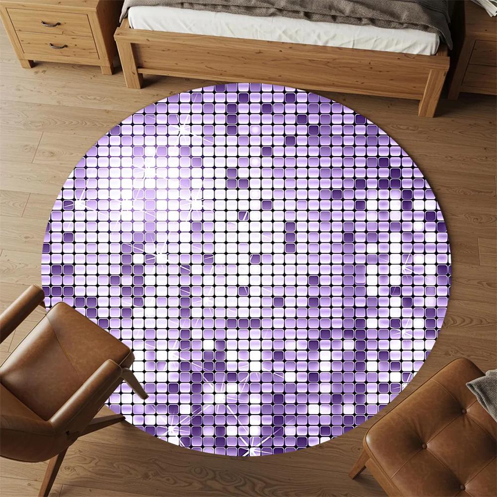 1pc Disco Tiles Round Chair mat Area Rug - Non-Slip, Floor Mat for Office, Bedroom, and Indoor Decor c1125180