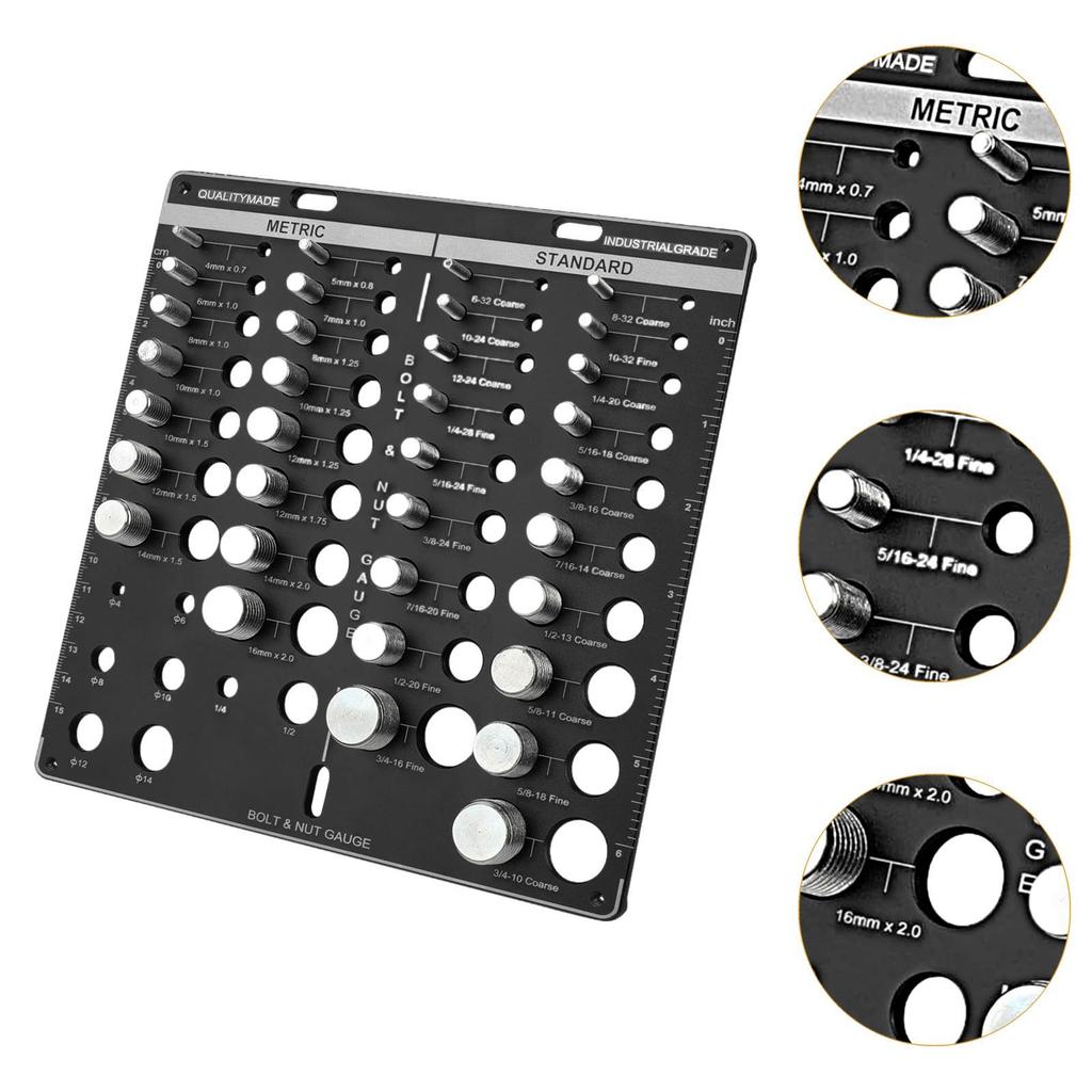 Nut and Bolt Thread Checker 34 Holes Screw Thread Gauge Measuring Tool