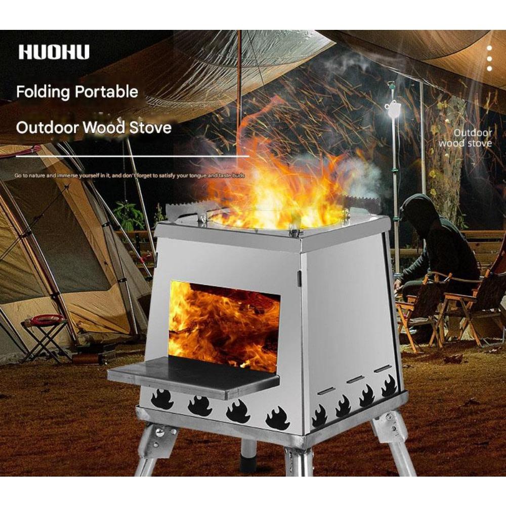 Camping Windproof Foldable Portable Gas Stove Outdoor Barbecue Camping Fire Table Picnic Stove