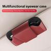 Car Glasses Holder Case Leather Auto Sun Visor Sunglasses Clip Glasses Hanger Card Ticket Holder Multi-Function Car Interior Storage