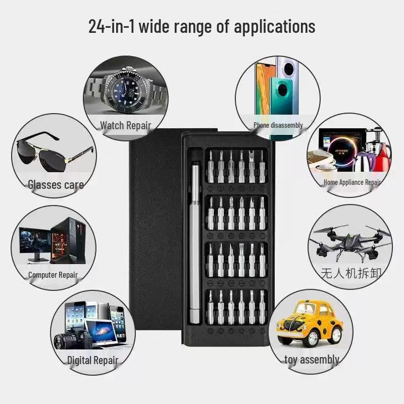 24-in-1 Multifunctional Screwdriver Set for Mobile Phones, Computers, and Glasses Repair