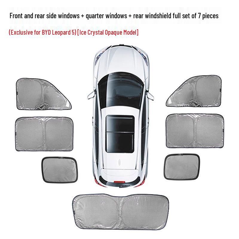 Opaque Ice Crystal Sunshade for BYD Leopard 5 - Heat Insulation & Privacy