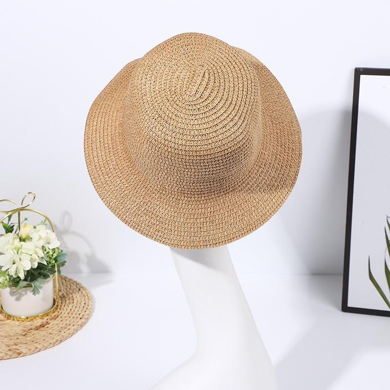 Children's Internet celebrity super fairy lace straw hat fashion outdoor travel sunscreen hat summer straw woven ruffle edge sunshade hat