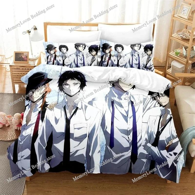 Home Textile Cartoons Bungo Stray Dogs Cover Duvet Cover Pillow Case Boy Girl Polyester Bedding Set King Queen Twin Size