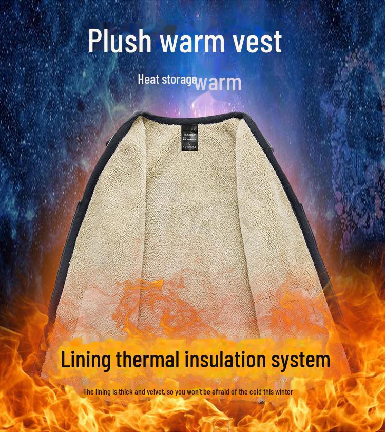 Herren Koreanischer Stil V-Ausschnitt Weste: Herbst- & Winterwärme, Trendige Weste mit Samt.