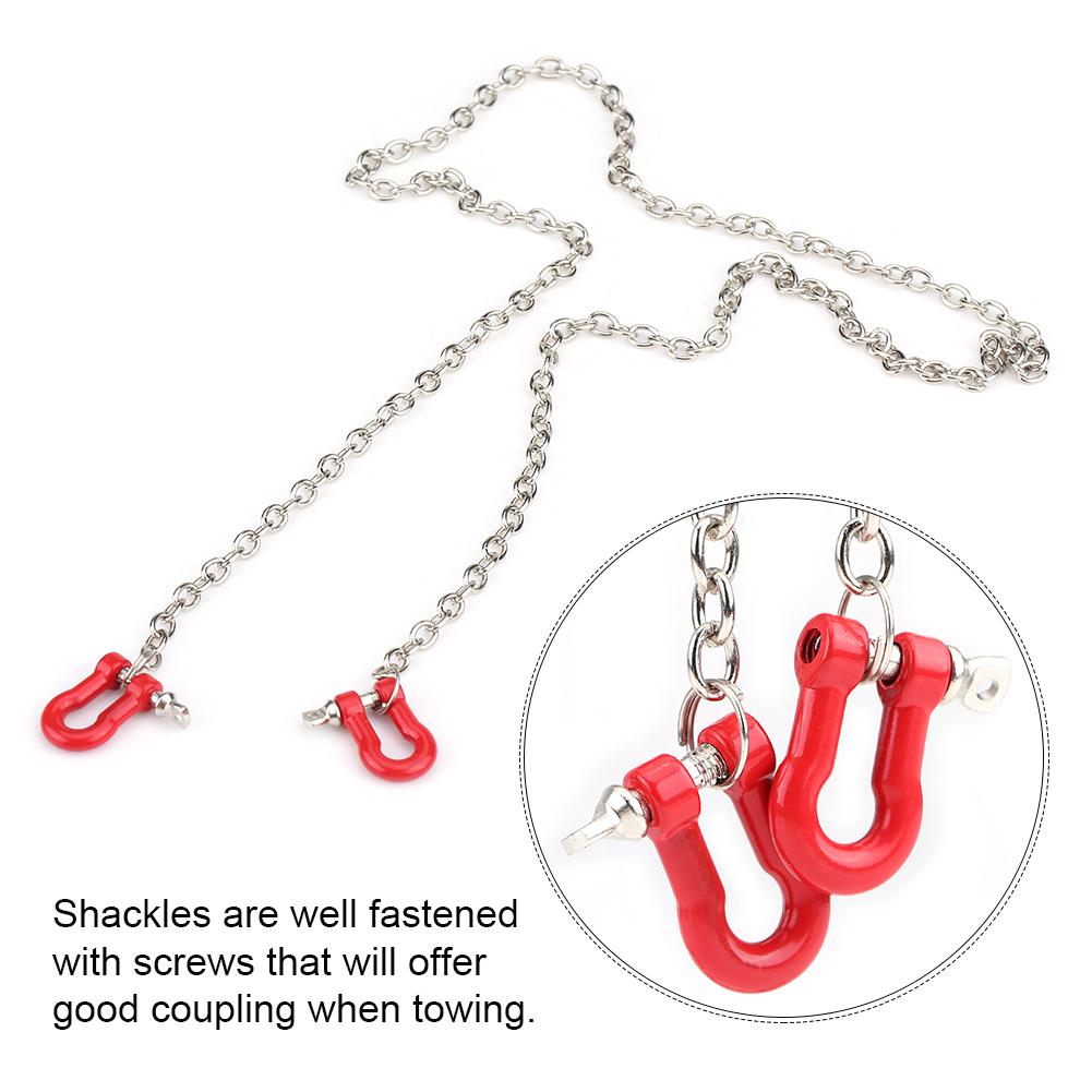 1:10 Scale Metal Alloy Chain & Tow Shackles for RC Crawler SCX10 D90 Truck Accessory