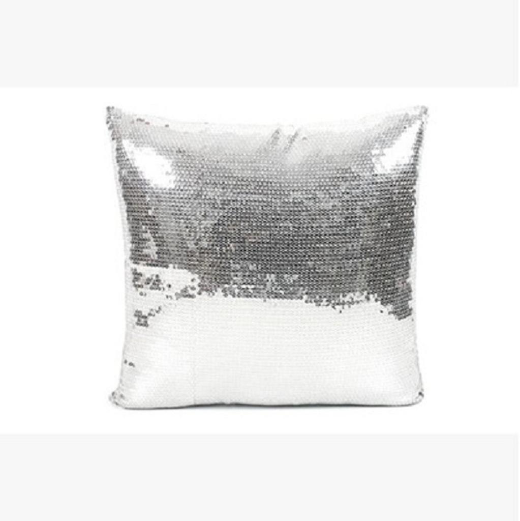 Luxurious Satin Sequin Pillow Cover 17 Inches With Handpainted Floral Design For Home Decor