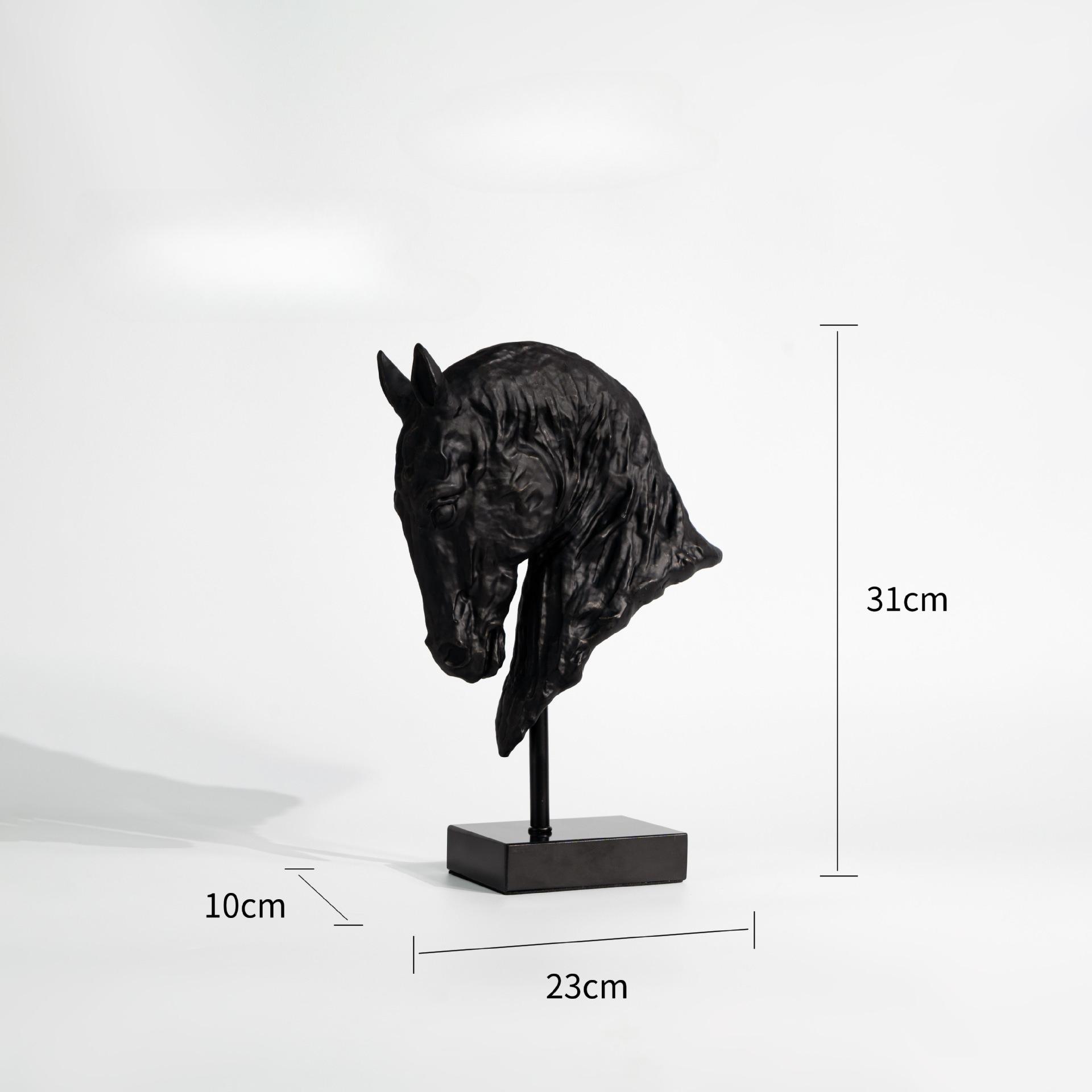 

Resin Handicrafts Simulation Animal Sculpture Horse Head Black Horse Figurine Decorative Figurines Home Decoration Accessories