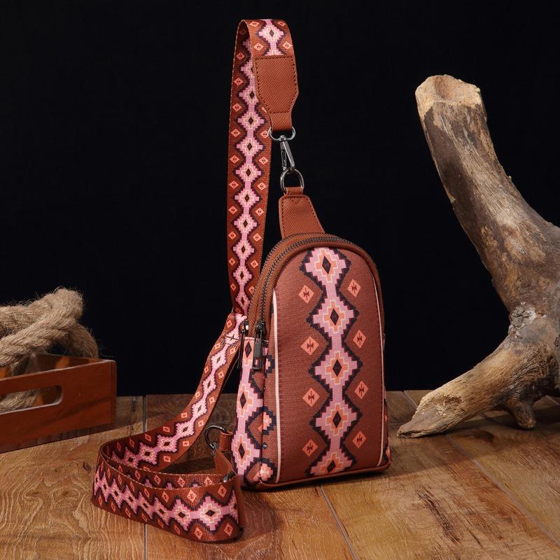 Vintage Canvas bedruckte böhmische Damen Clutch Brusttasche Umhängetasche