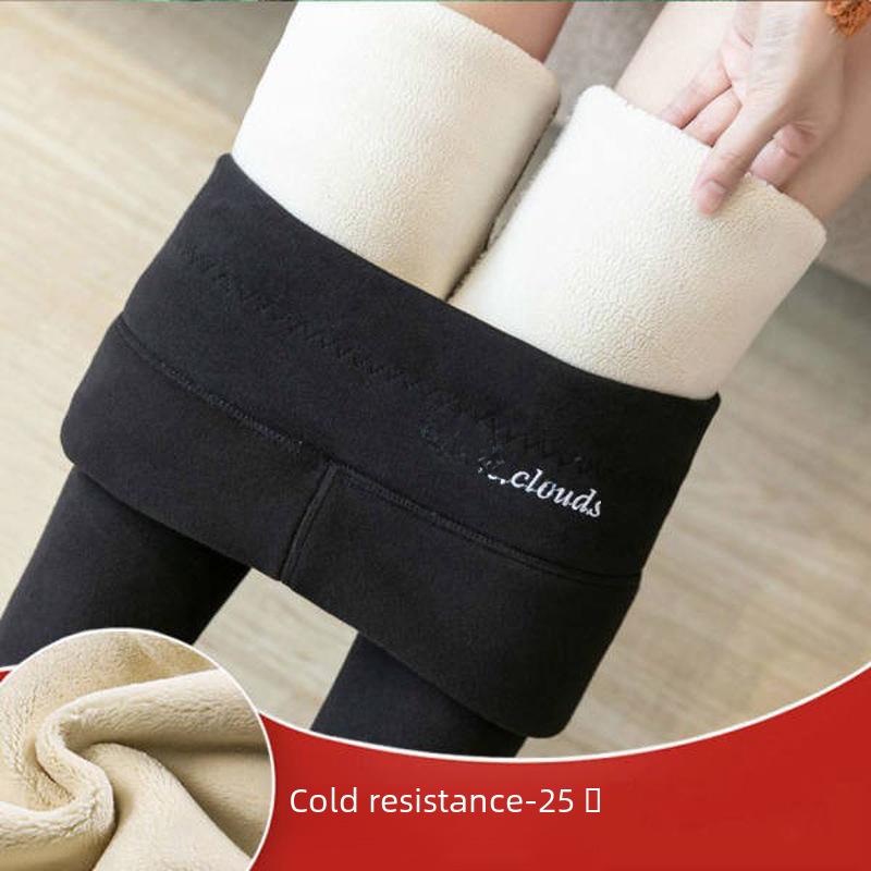 Women's High-Waist Lambskin Velvet-Lined Leggings - Autumn/Winter 2022