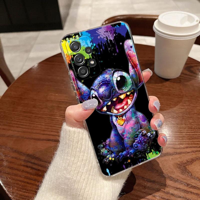 Clear Case For Samsung Galaxy A57 A37 A56 A36 Cases A55 A54 A35 A26 A07 A17 A16 A06 A34 A15 Soft Shockproof Cover Disney Stitch