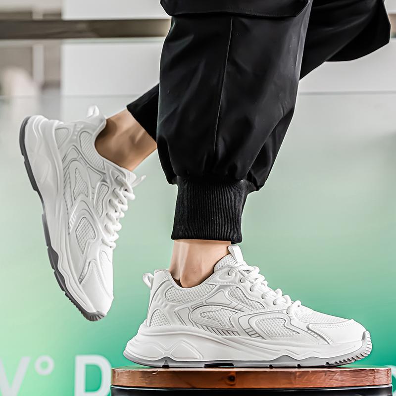 Neue Mode Herren Vier Jahreszeiten Bequeme Dicke Sohle Schuhe Studenten Jungen Trendige Weiche Sohle Atmungsaktive Lässige Lauf-Sneaker