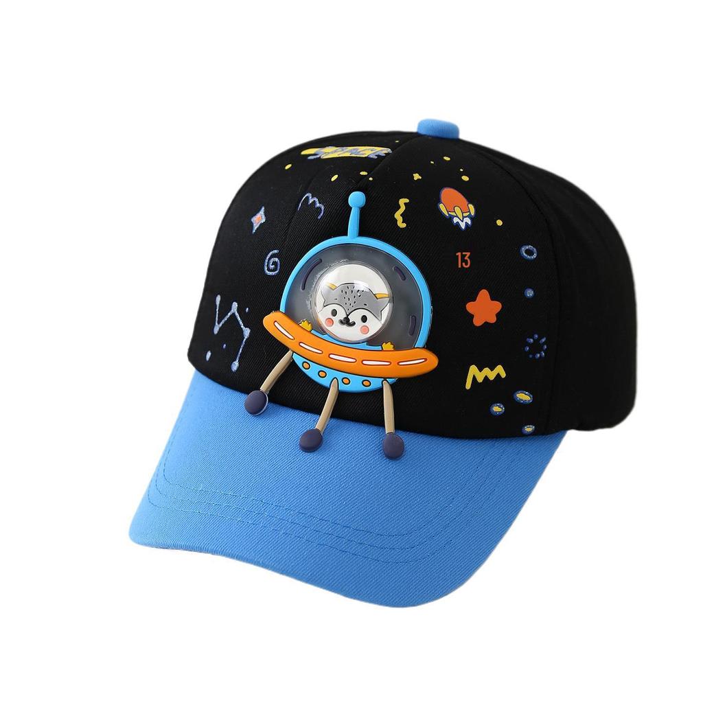 Korean-Style Kids' Cute Cartoon Spaceship Baseball Cap with Sun Protection