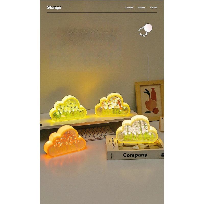 1SET Creative Tulip Flower Sea Night Light Handmade DIY Desktop Decoration Bedside Lamp Ambient Light Ornament Creative Gift