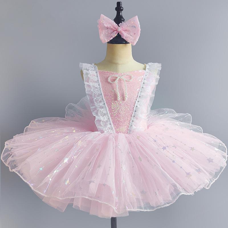 

Розовое балетное платье-пачка, танцевальные юбки для девочки, юбка, балетное, голубое, принцесса 110cm розовый