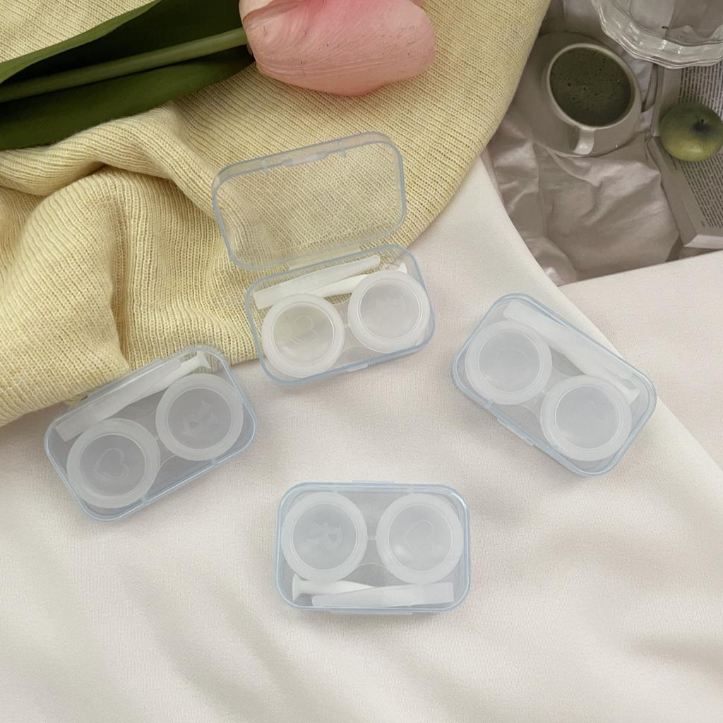 1pc Candy Color Minimalist Transparent Contact Lens Box Girls Contact Lens Case Companion Box Portable Contact Lenses Case