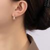18K Gold-Plated Zircon Diamond Hoop Earrings, Vintage Chinese Style, Women's Light Luxury Trend
