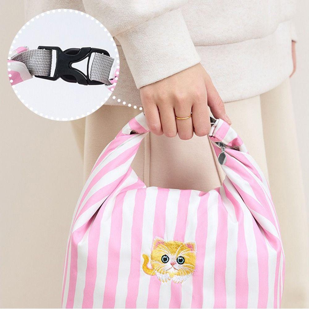 Insulated Thermal Cooler Box Cat Print Food Container Bag Fashion Thermal Lunch Pouch  Travel