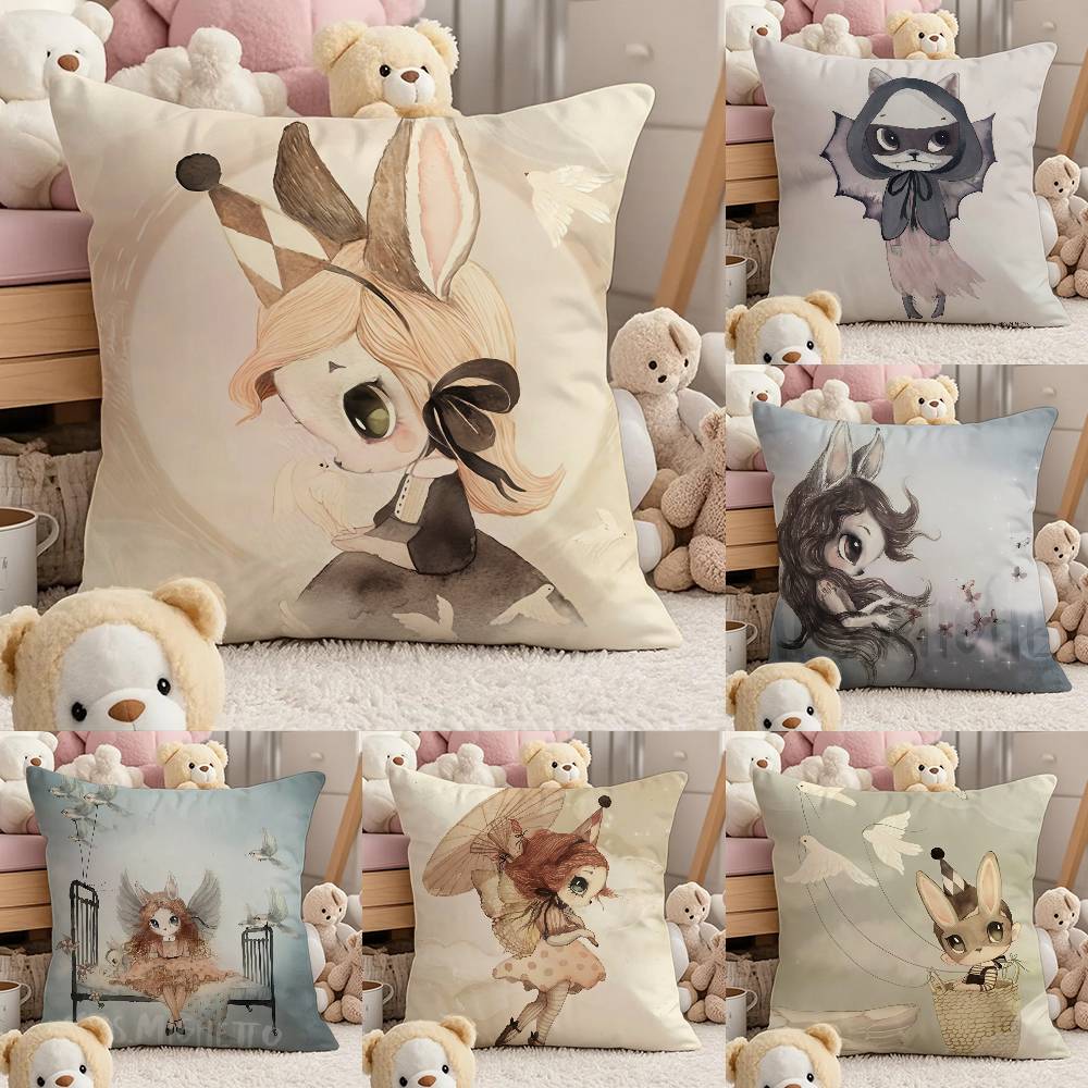 M--Mrs Mighetto Print Pillow Case Comfort Sofa Bed Silky elegant Invisible zipper Custom Decorative cushion cover