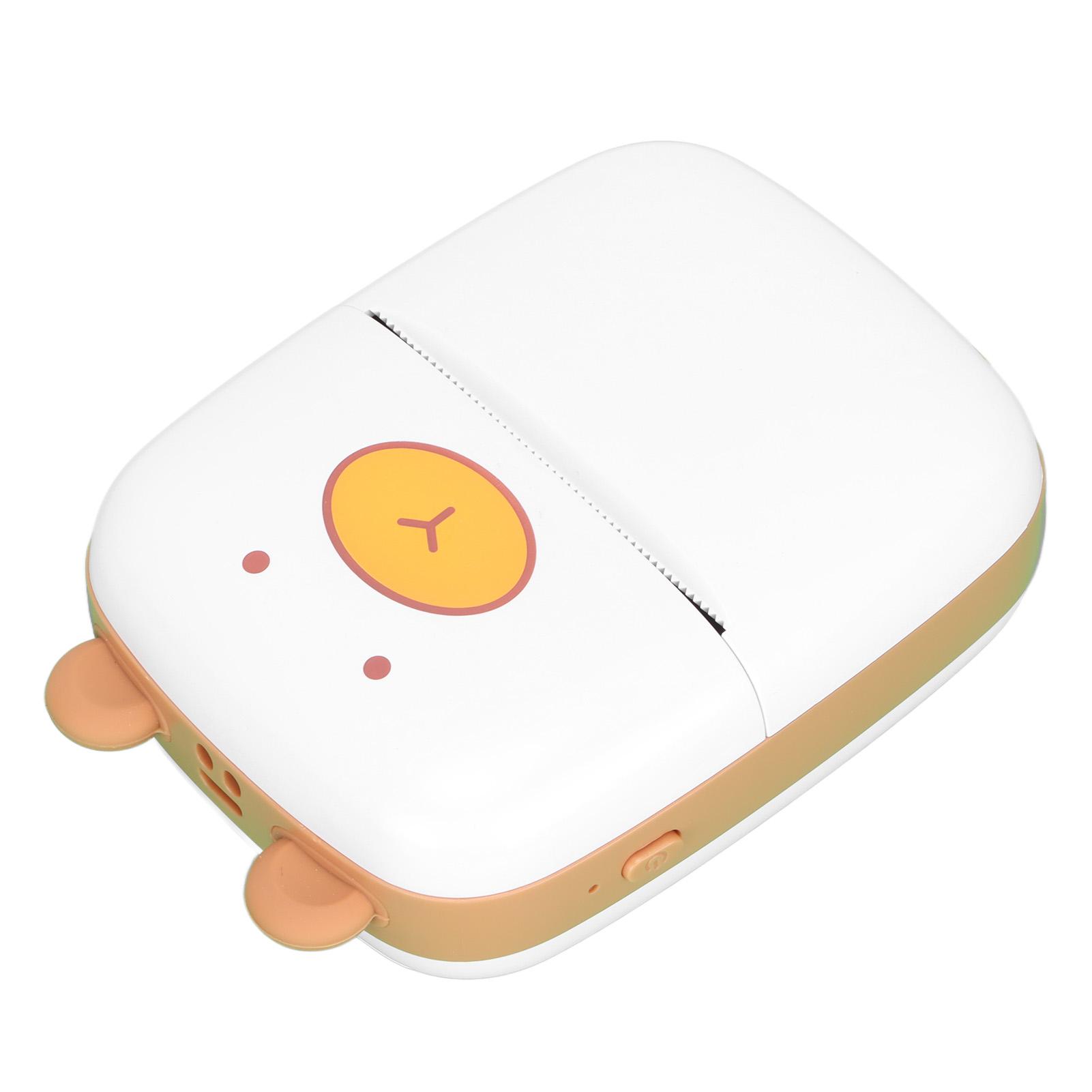 

Мини-принтер в форме милого медведя, портативный беспроводной пластиковый фотопринтер с кабелем для передачи данных, бумага для печати