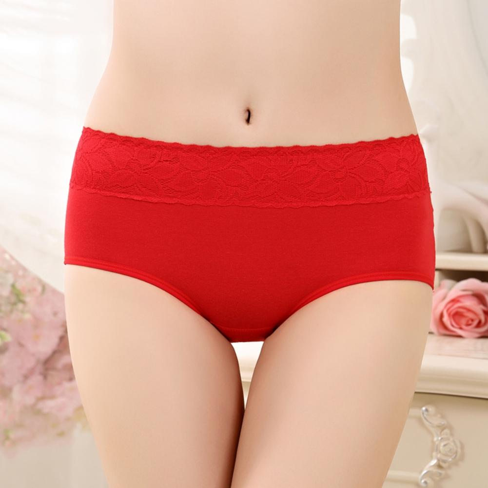 Menstruační kalhotky pro ženy se středním pasem, květinové, poporodní hipster kalhotky pro dámy s krajkou, dívčí kalhotky s plným krytím, bavlněné strečové kalhotky
